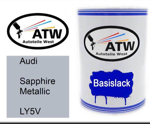 Audi, Sapphire Metallic, LY5V: 500ml Lackdose, von ATW Autoteile West.